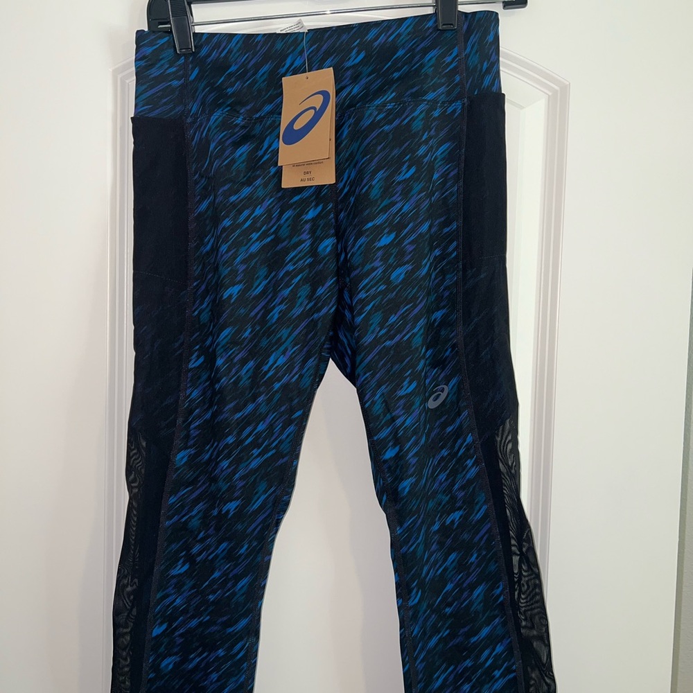 Asics Dynamic Blue and Black Capri Leggings